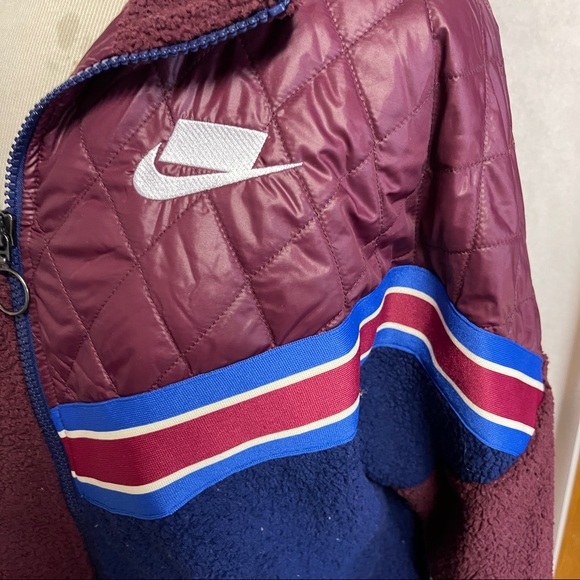 Nike Retro Fleece maroon zip up bomber jacket - Picture 4 of 6